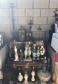 24 vintage lamps and chandeliers