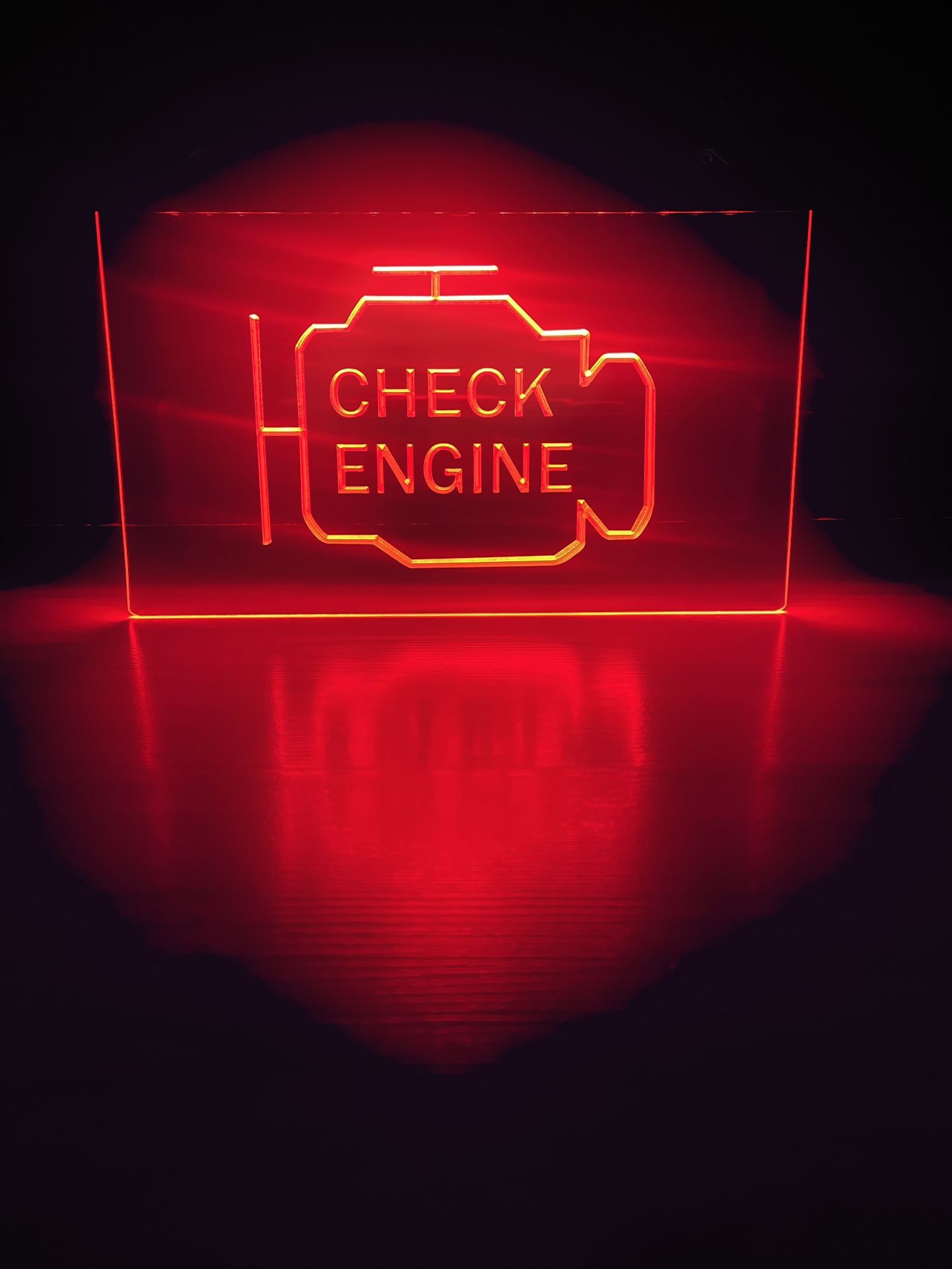 CHECK ENGINE LED NEON RED LIGHT SIGN 8x12