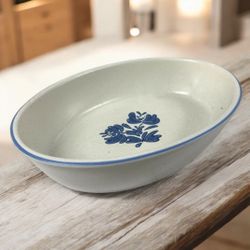 Pfaltzgraff USA Yorktowne Blue 10” Oval Baker Dish Vintage Stoneware