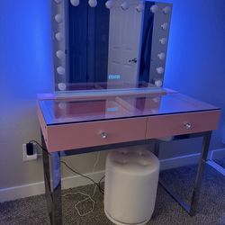 Pink vanity