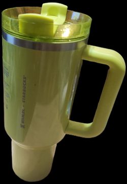 Lime green Starbucks Stanley cup