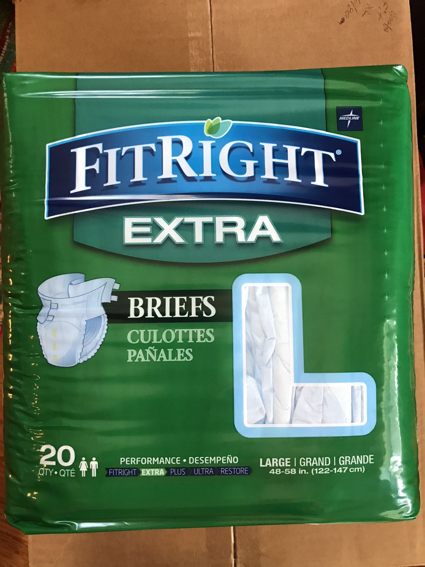 Adult Diapers- Case of 4pkg total 80 Large