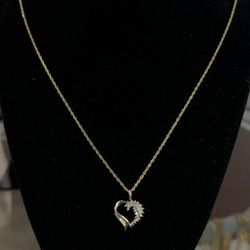 14k solid rope and 10k heart pendant