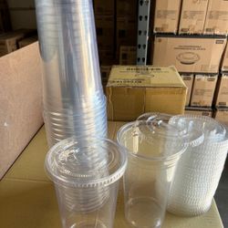 32oz PET plastic Cups and lids Drinking Cups