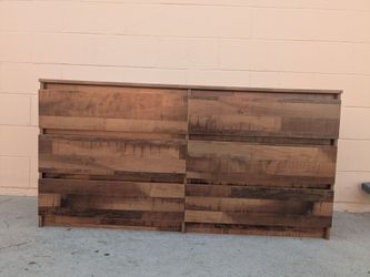 6-Drawer Rustic Wood Dresser