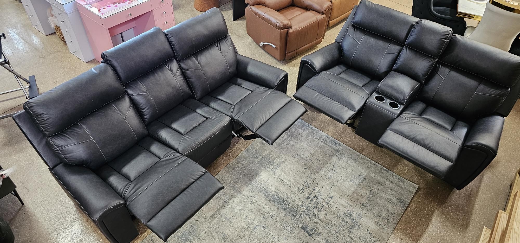 Memorial Day Sale!! 2-Piece Drop-Down Recliner Sofa & Rocker Recliner Loveseat Set