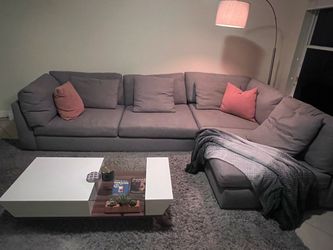 Gray Fabric Sectional Sofa with Chaise