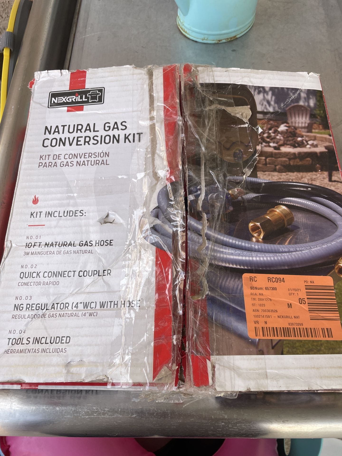 Nexgrill Quick Connect Natural Gas Grill Conversion Kit w/ 10' Hose. OPEN BOX!
