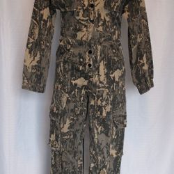 Fashion Nova Women’s XS Camo Cargo Jumpsuit Button Front