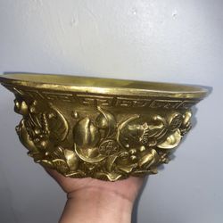 China Ancient copper pure bronze wealth bat bird ingot basin