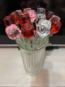 Vintage/old Glass Roses