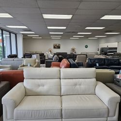 100%Real Leather Sofa With Two Power Recliners-Jazlo 