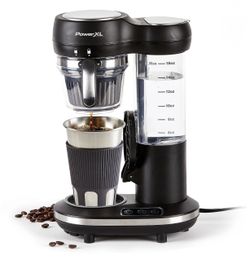 PowerXL Grind and Go Plus Coffee Maker, Automatic Single-Serve Coffee Machine with 16-Oz