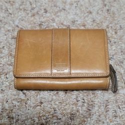 Coach Light Brown Leather Wallet