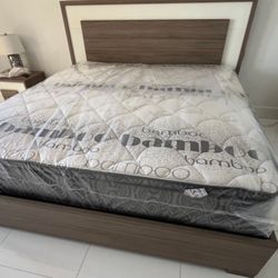 New King Size Pillowtop + Box Spring 