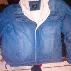 Vintage Authentic Lee Denim Sherpa Lining Jacket In Great Condition 