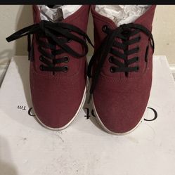 Burgundy Vans Black Laces Size 8 Woman 8 1/2 Men