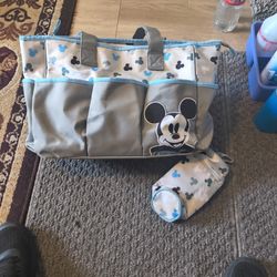 MICKEY MOUSE DIAPER BAG WITH A BOTTLE HOLDER