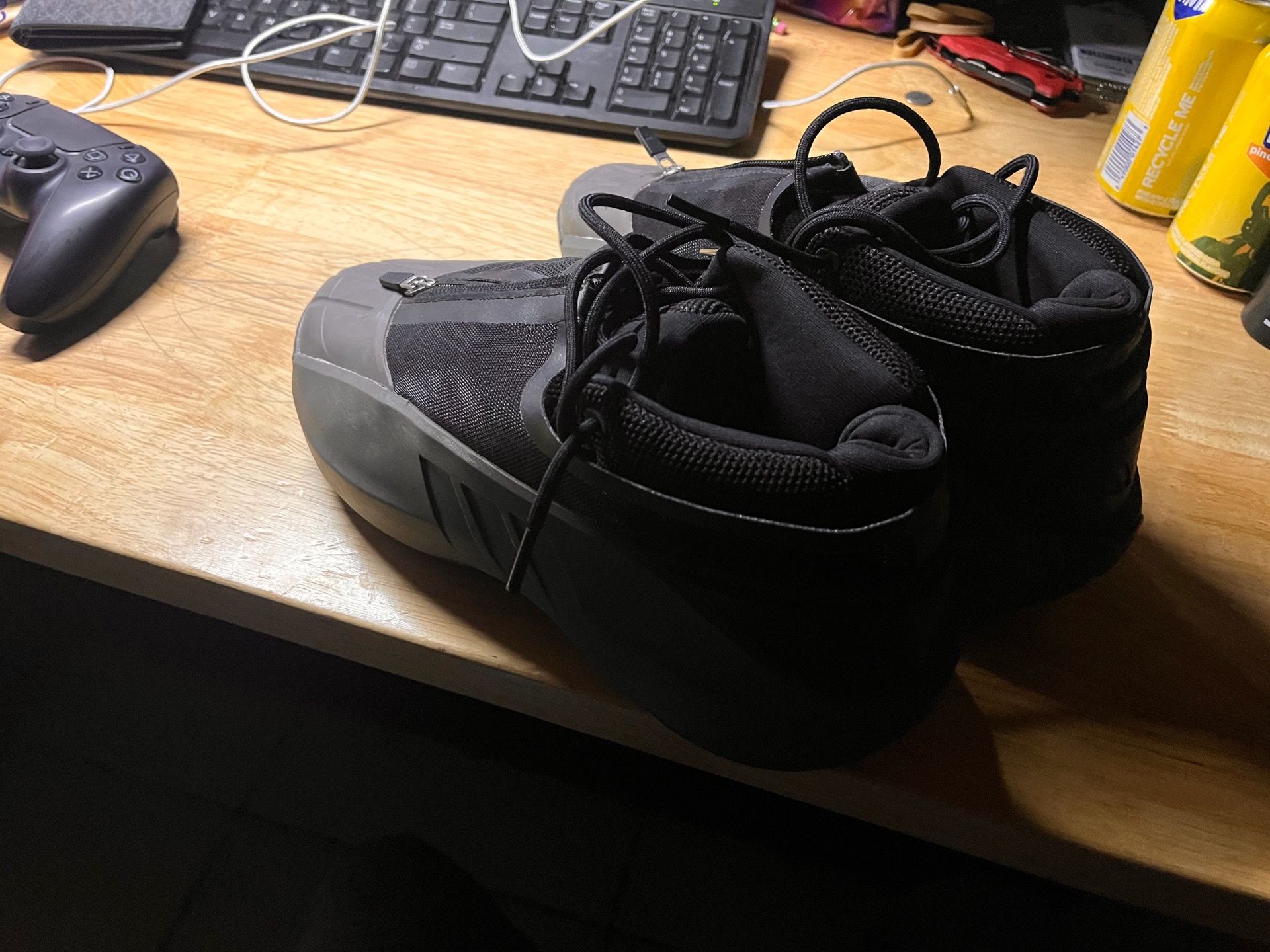 Adidas Crazy IIInfinity in the Charcoal/Core Black/Solar Red colorway.