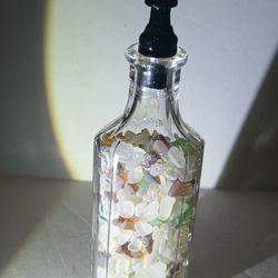 Ocean Sea Glass In Vintage Medicine Bottle 