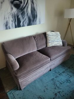 Lavender Velvet Pull-Out Couch