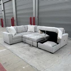NEW XL OVERSIZED U-Sectional Sleeper Sofa with Storage and USB Charging (FREE DELIVERY)
