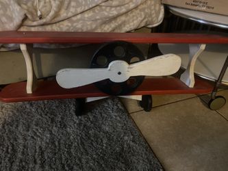 Wooden Airplane Shelf