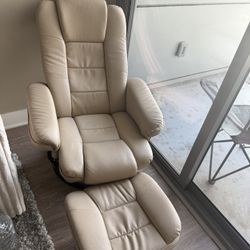 Leather Recliner With Ottoman 
