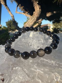 Golden obsidian stretch bracelet