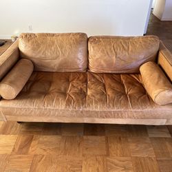 Mid Century Leather Couch