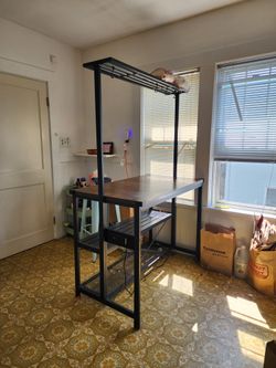 47" Large Kitchen Island with Outlets