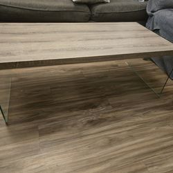 Modern wood and glass coffee table