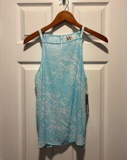 Brand New Worthington Blue Snakeskin Print Halter Top women’s size Small - NWT - Simi Valley