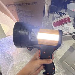 BUYSIGHT Rechargeable Spotlight,1000000 Lumens Spot Lights Hand held High lumens Large Flashlight Handheld Spotlight Lightweight and Super Bright Flas