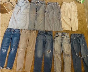 Girl’s jeans & cargo pants in sizes 6-8
