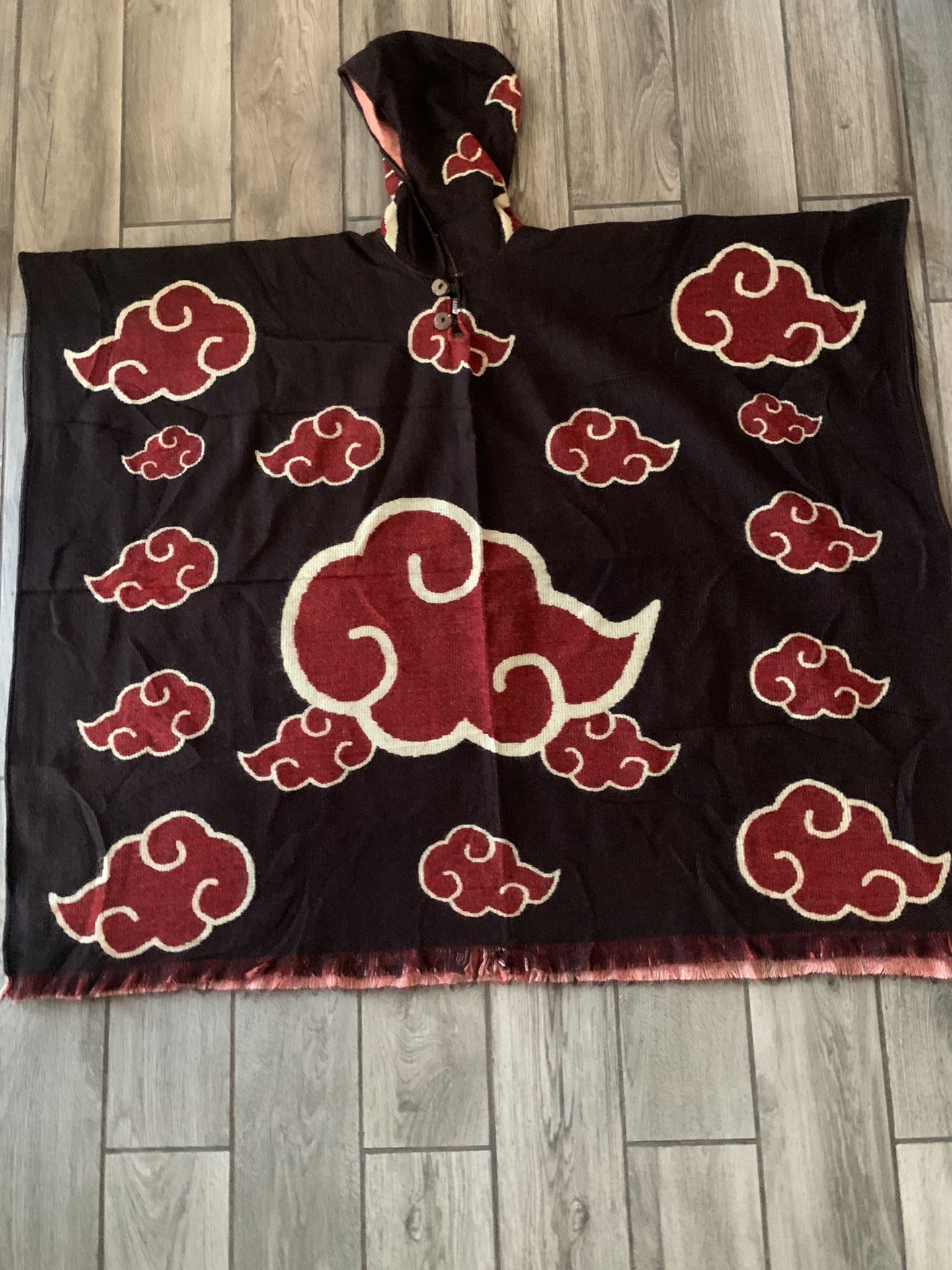 Naruto Cloud Print Poncho Anime Poncho