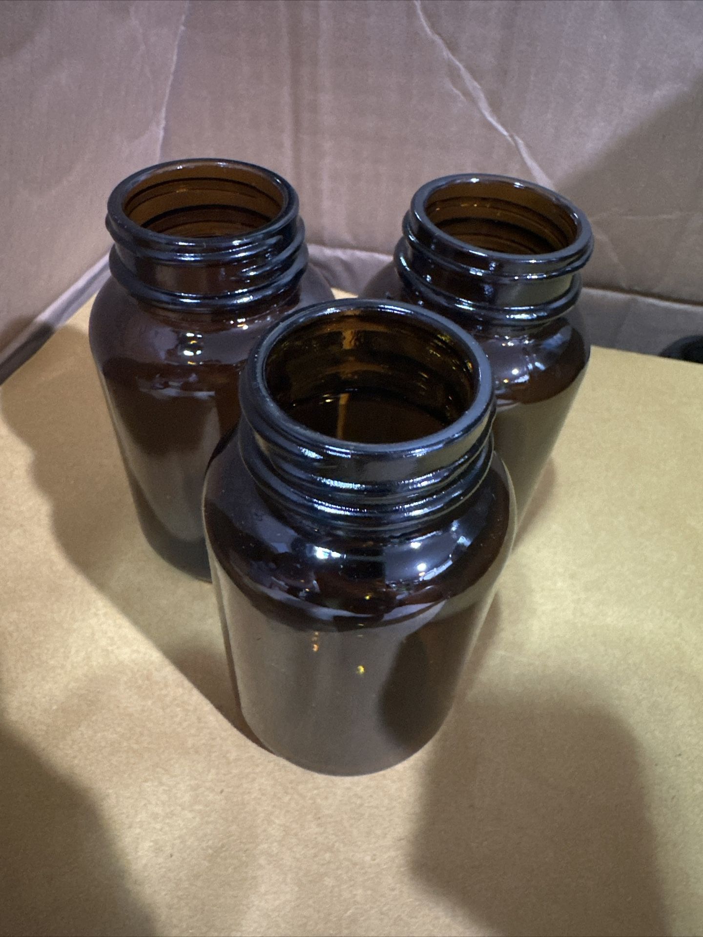 4OZ 120ML AMBER GLASS WIDE MOUTH JARS 120CC 120 Pieces