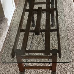 Antique Washtub Bench With Glass Top Making It A Unique Coffee Table