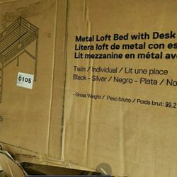 Metal Loft Bed With Desk New The Box Its Sealed 