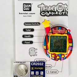 Tamagotchi Connection V4.5 2004 Stained Glass Red Abstract Art Squares