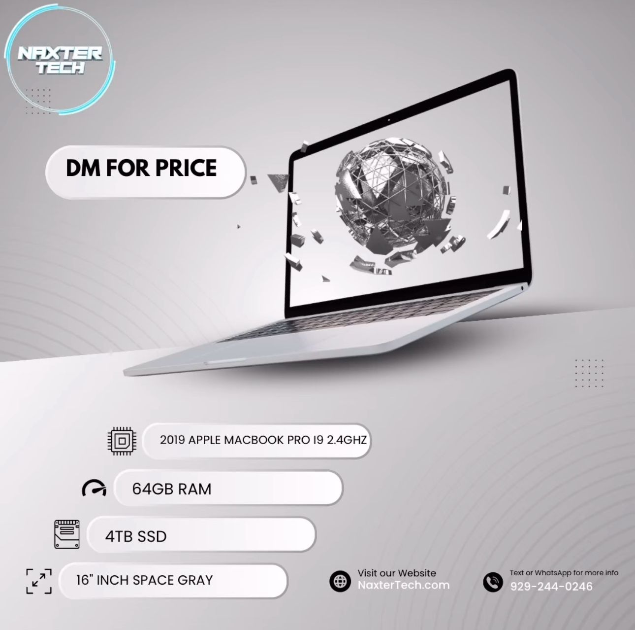 MacBook Pro 2019 A2141 16 2.4 GHz i9 - 4 TB Storage / 32 GB RAM