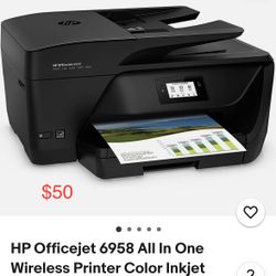 HP Officejet 6958 All In One Wireless Printer Color Inkjet