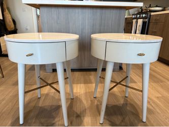 Marble Nightstands – Set of 2, Oyster Finish - West Elm