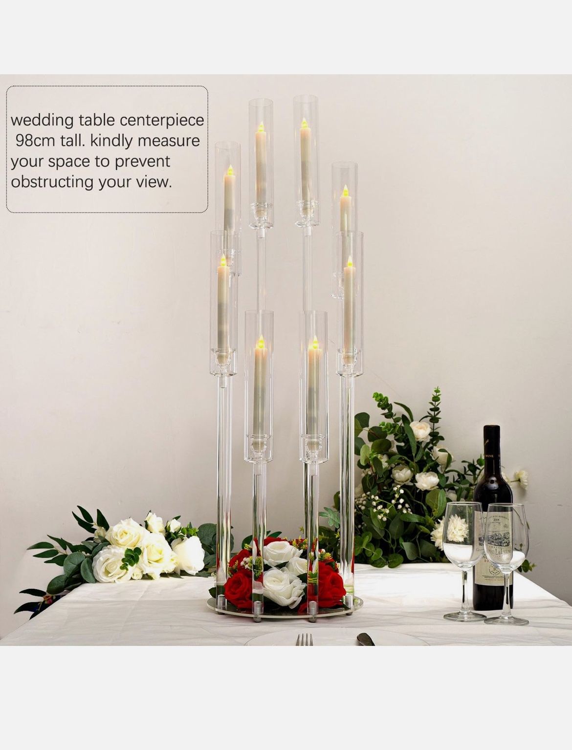 8 Arms Clear Candlesticks Holder for Wedding Decorations