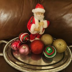 Christmas Ornament Set, including tray.