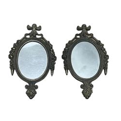 Art Nouveau Ornate Mirrors Set Oval Victorian Italy Wall Art Florentine Gilt Vtg