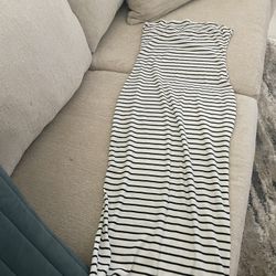 Striped Strapless Dress