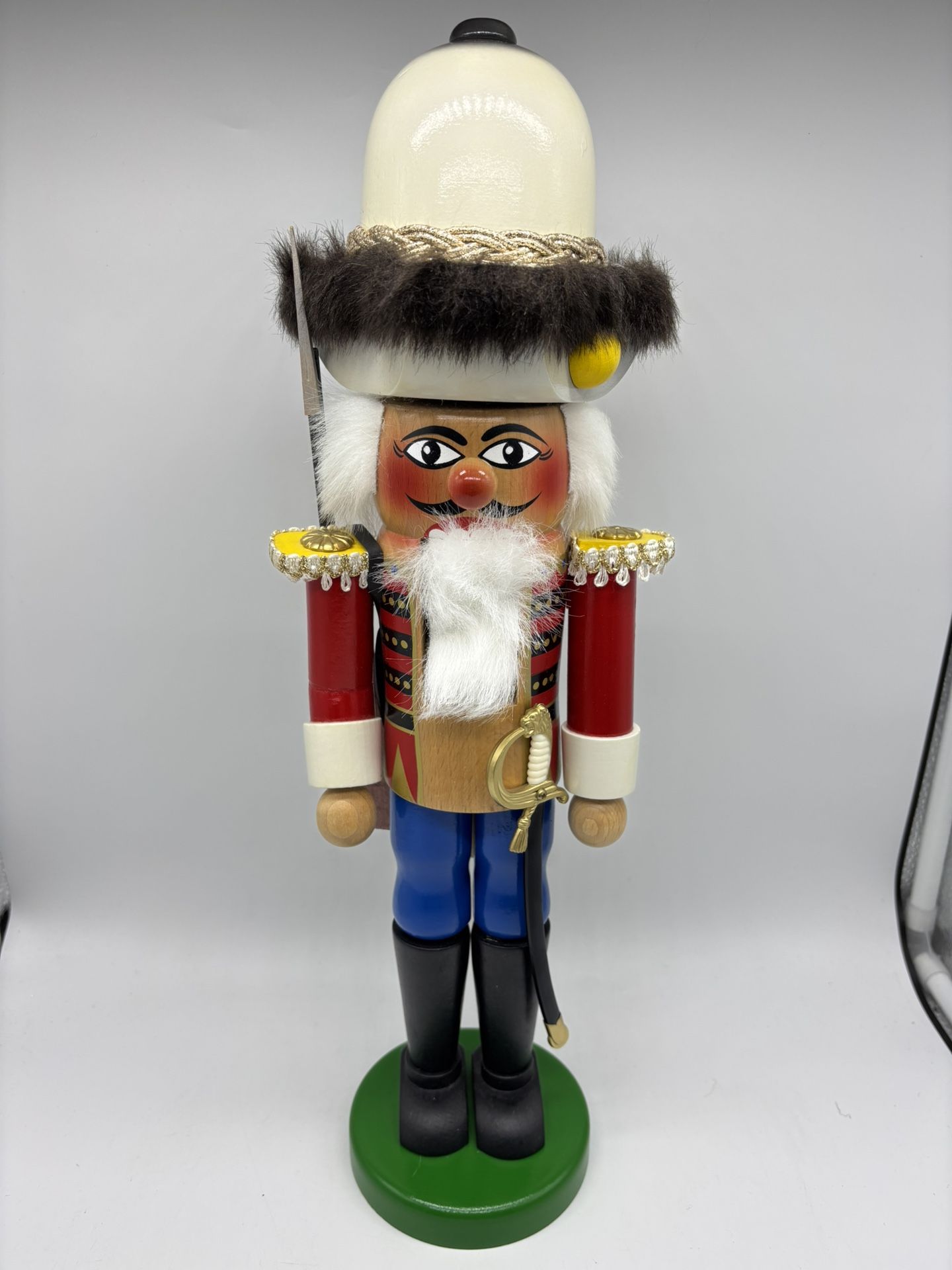 Vintage Steinbach Volkskunst Germany Nutcracker Soldier Guard w/ Sword 17.5”