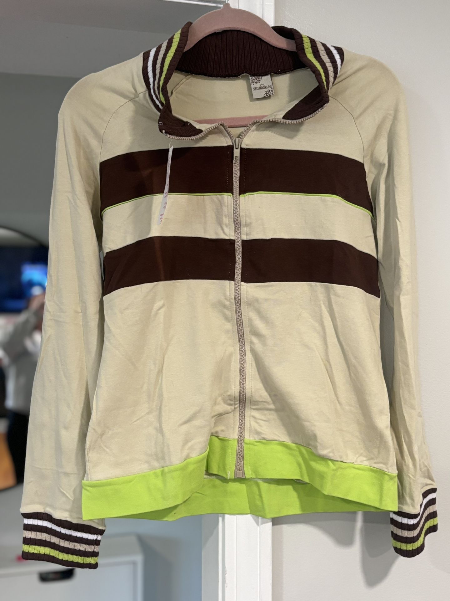 Striped Cream and Brown Women's Jacket