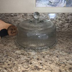 Glass Cake Stand With Dome